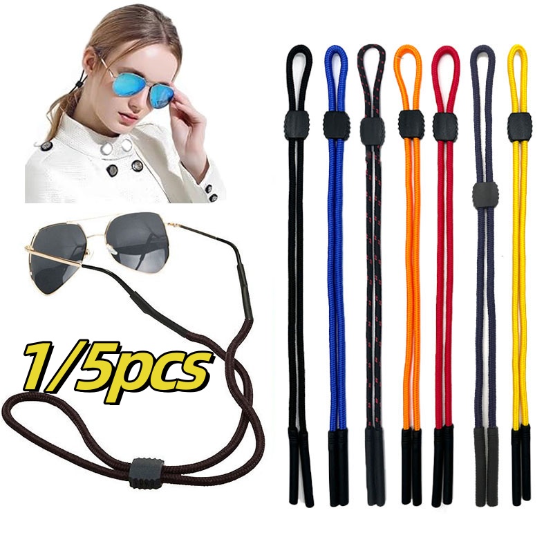 Sunglass Retainer Cord - 1/5 個スポーツ眼鏡ストラップサングラスホルダー男性女性眼鏡リテーナー調節可能なバックル付き老眼鏡チェーン