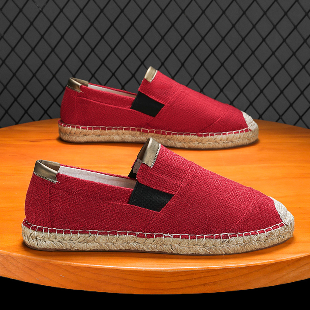 Espadrille Slip On - 2025年新作 メンズ リネン カジュアルシューズ レディース ハンドメイド