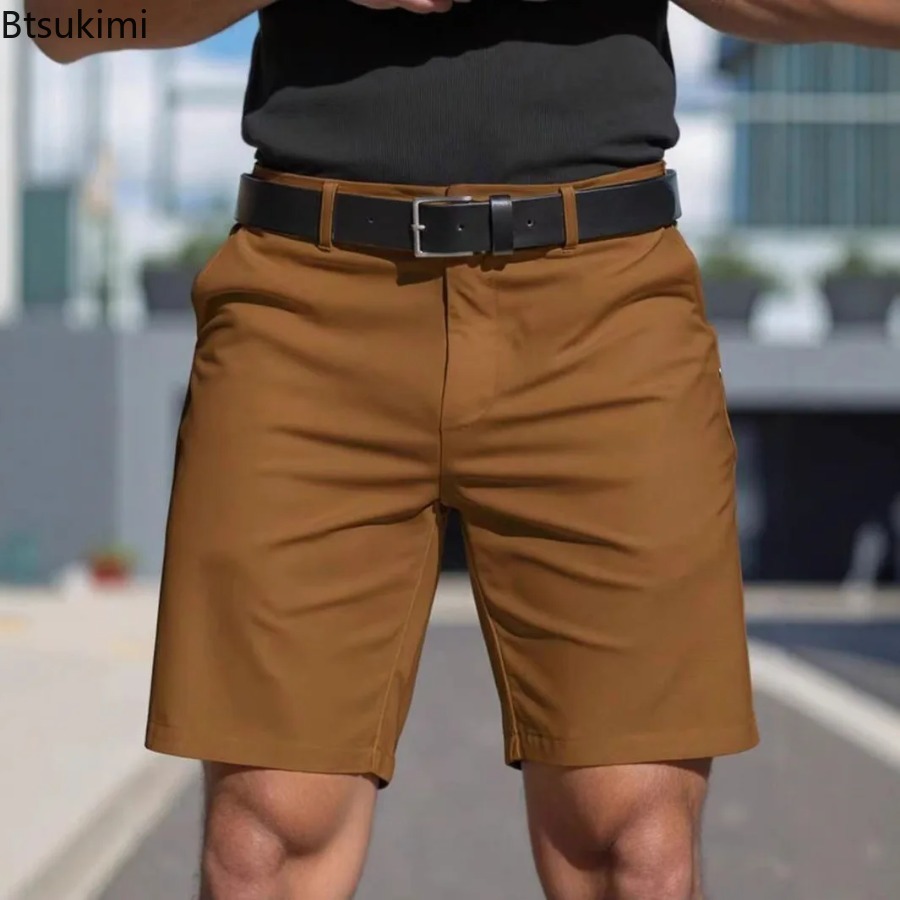 夏の新作メンズ無地スリムチノショーツ、ビジネス、ゴルフ、スポ - Shorts Chino Slim のレビューと価格