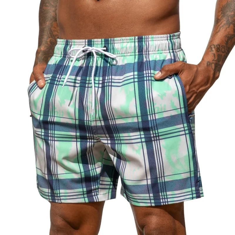 トレンディなオンブルストライプグラフィック水泳パンツ男性用軽 - Trunks Board Surf のレビューと価格