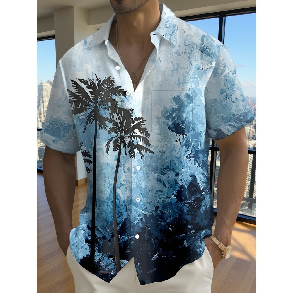 ミニマルインクテクスチャラペルリゾートシャツ、多目的着用可能 - Resort Shirt Floral のレビューと価格