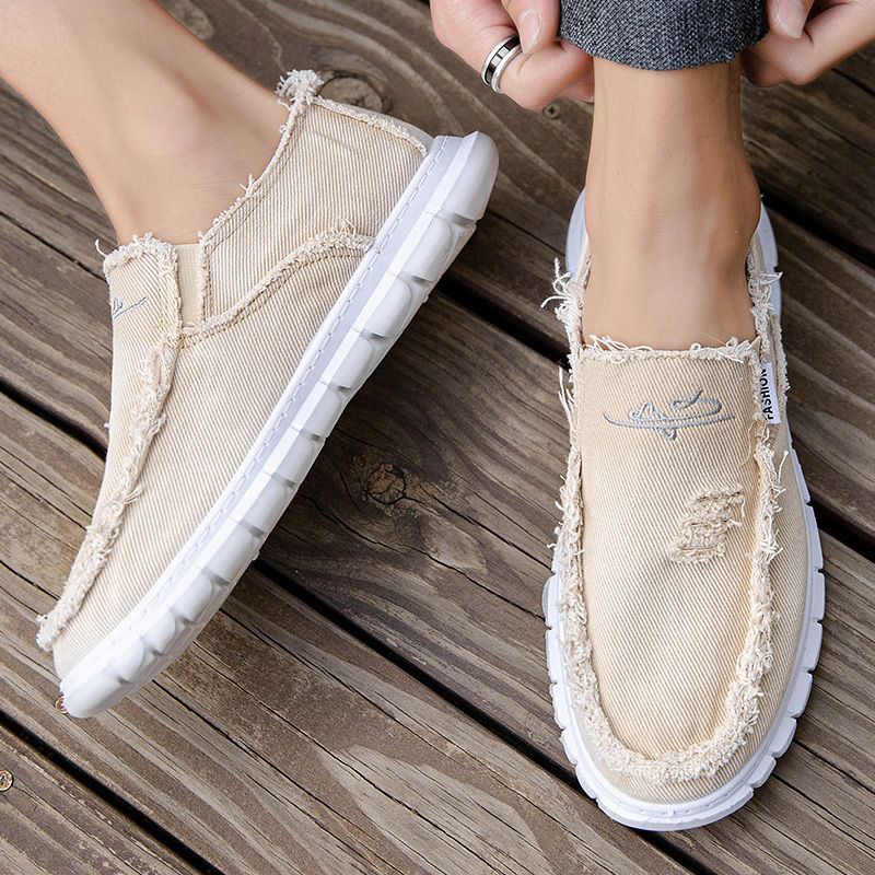 男性用の通気性のあるキャンバスシューズ,レースなしのサマーシ - Espadrille Slip On のレビューと価格