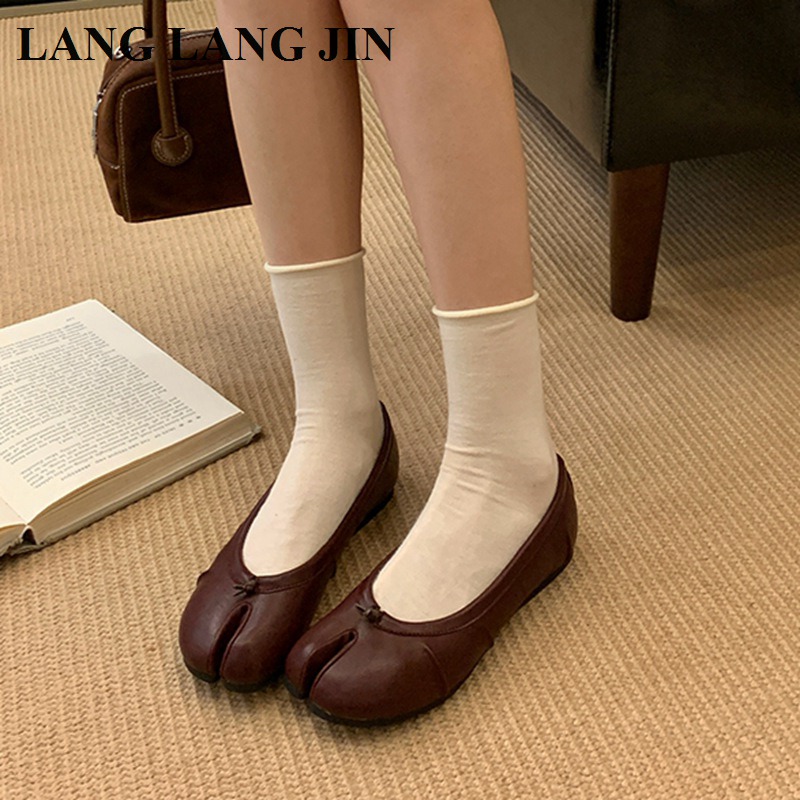 春スプリットトゥ女性バレエフラットファッション足袋靴カジュア - Espadrille Slip On のレビューと価格