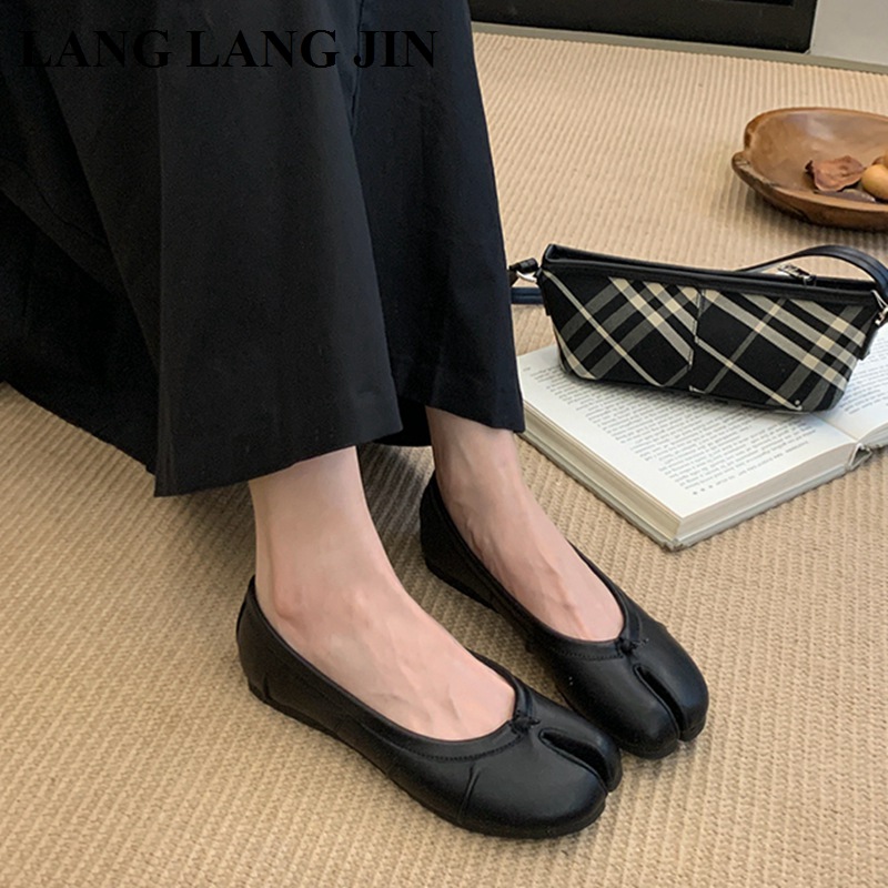 春スプリットトゥ女性バレエフラットファッション足袋靴カジュア - Espadrille Slip On のレビューと価格