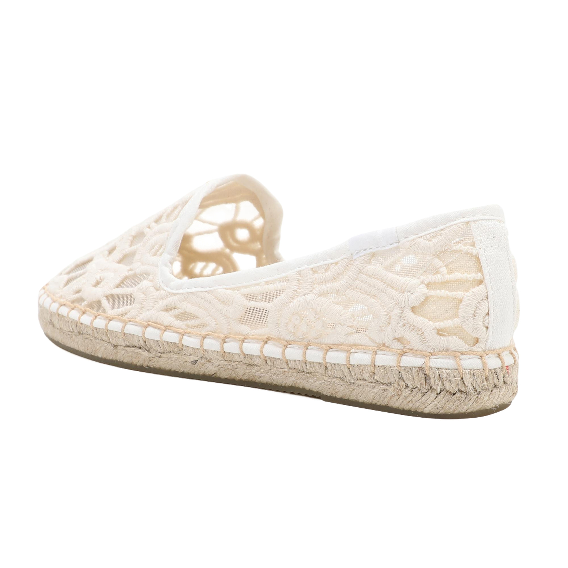 女性用レースエスパドリーユフラットシューズ、エレガントな夏の - Espadrille Slip On のレビューと価格