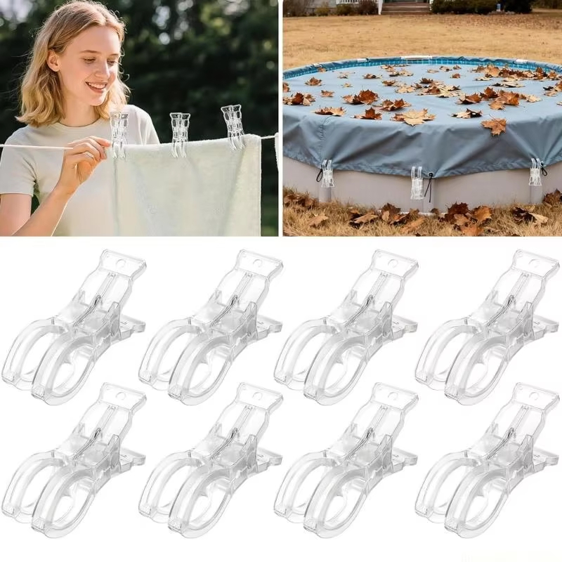 10個入り 透明大型洗濯バサミ ビーチタオルクリップ プラス - Beach Towel Large のレビューと価格