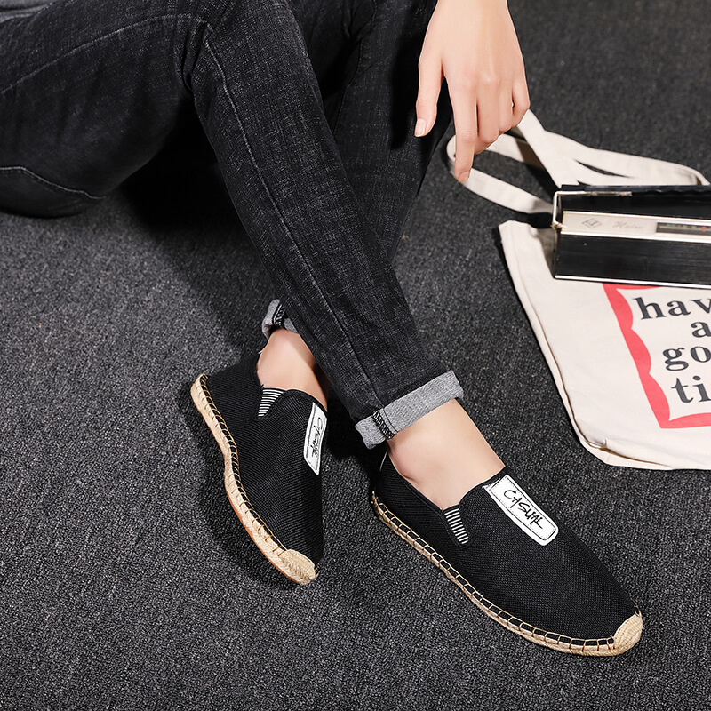 リネン製メンズカジュアルシューズ ローファー メンズフラット - Espadrille Slip On のレビューと価格